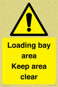 Loading bay area Keep area clear